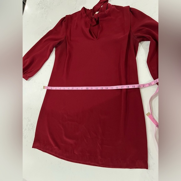 Forever 21 Red Tie Front Puff Sleeve Dress - Picture 8 of 10